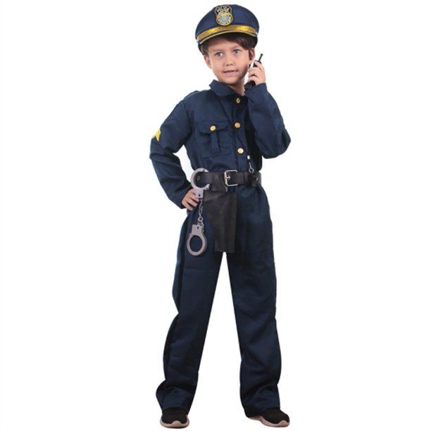 Policeman Suit Halloween Cosplay Costumes with hat For Boys - Walmart.com