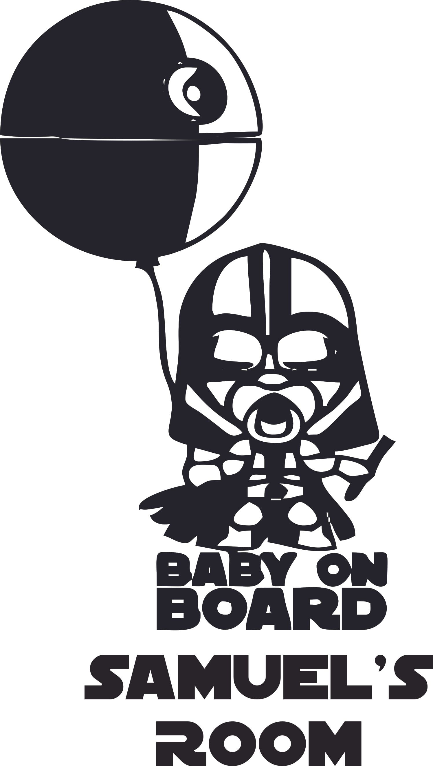 T sport Baby On Board Darth Vader Vinyl Decal Sticker for Car/Window/Wall 
