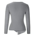 thumbnail image 6 of Hinvhai Plus Size Sweater Tops On Seasonal Clearance Women's Winter Solid Long Sleeve Pullove V-Neck Sweater Tops Gray 10(XL), 6 of 7