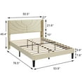 thumbnail image 6 of VECELO Full Platform Bed Frame with Upholstered Headboard, Strong Wooden Slats/No Box Spring Needed, Beige, 6 of 9