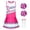 A03813-Pink, variant on Benylion Girls Cheerleader Costume Outfit for Kids Sleeveless Cheerleading for Halloween Party Birthday Cheer Uniform Set for 5-6 Years