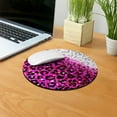 thumbnail image 5 of WIRESTER 7.88 in Round Mouse Pad with Non-Slip Rubber Base for Computers, Laptop, Office & Home - Pink Glitter With Black Pink Leopard, 5 of 5