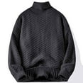 thumbnail image 2 of Miluxas Men's Stripe Knit Sweater, Crew Neck Pullover, Casual Long Sleeve Winter Warm Knitted Fashion Top Black, 2 of 4