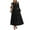 Black, variant on Qulqfy Wedding Guest Dresses for Women Fall Long Sleeve Maxi Black Elastic Waist A Line V Neck Tiered Dresses Dress for Women L