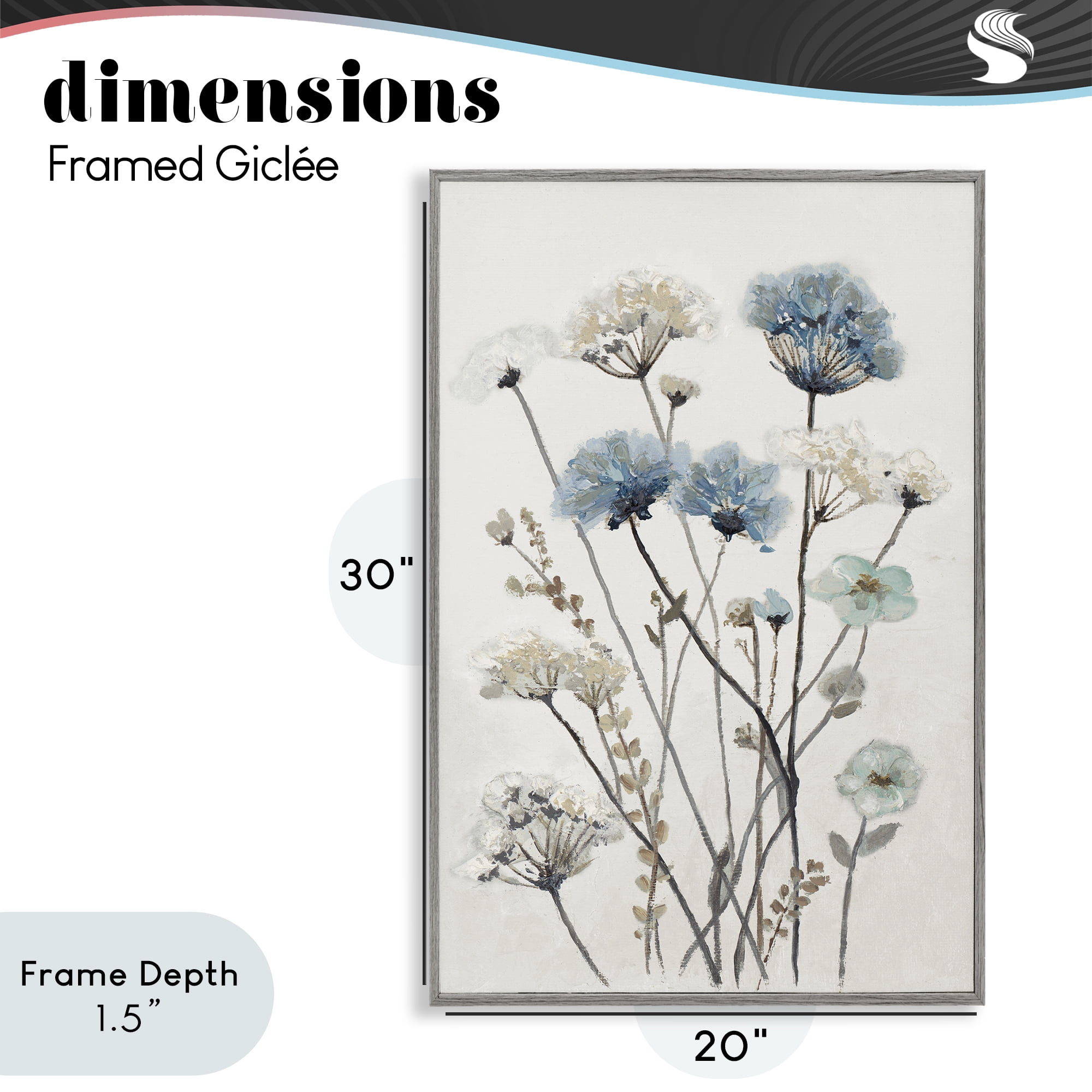 Stupell Industries Blue & Beige Garden Gray Framed Giclee Art, design by Patricia Pinto