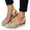 Khaki, variant on Women's Closed Toe Platform Sandals Summer Espadrille Wedge Heel Work Walking Slip on Shoes