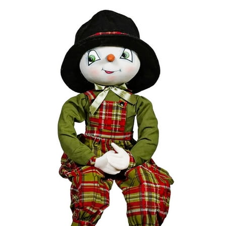 Jansen Figure Gathered Traditions Art Doll Snowman Green