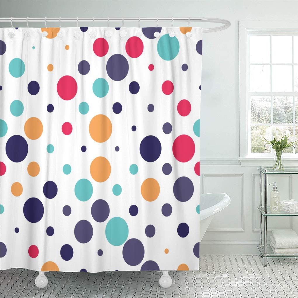 Ksadk Blue Abstract Polka Dot Pattern With White Colorful Circle Shower