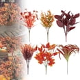 thumbnail image 2 of 16-Piece Artificial Fall Flower Set - 6 Style Mix With Mums, Ferns & Orange Picks For Outdoor/Indoor Autumn Decor, 2 of 9