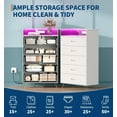 thumbnail image 4 of Modern 5-Drawer Tall Dresser for Bedroom, Wood Chest of Drawers with Silent Closing Slides, Water-Resistant White Storage Organizer for Hallway, Closet, 4 of 8