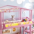 thumbnail image 2 of Bellemave Twin Loft Bed with Storage Stairs & Slide, Heavy-Duty Metal Frame with Built-in Wardrobe & Storage Shelves, High Loft Bed with LED Lights, USB Charging Ports for Teens, Pink, 2 of 12
