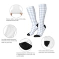 thumbnail image 6 of Daiia Sports Socks Blue Checkboard Printed Novelty Crew Socks for Men Women Knee High Socks Cotton Socks Soft & Breathable Support Unisex Socks, 6 of 9