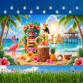 thumbnail image 2 of Decorative Design Hawaiian Banner Tropical Decoration Polynesian Tiki Party Decor for Luau Party Beach Celebration Summer Event, 2 of 8