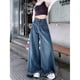 thumbnail image 5 of Pantalones vaqueros de estilo Retro para mujer, Jeans sueltos azules de calle alta, pantalones de fregona rectos de cintura alta, pierna ancha, 5 of 5