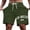 Army Green, variant on Men's Trendy Letter Print Casual Shorts Breathable Polyester Summer Shorts