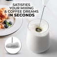 thumbnail image 2 of Zulay New Titanium Motor Milk Frother (Without Stand) - Handheld Frother Whisk, Milk Foamer Frother, Mini Blender and Electric Mixer for Coffee, Frappe, Latte, Matcha, Budget No Stand - White, 2 of 8