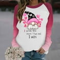 thumbnail image 2 of Women Valentines Day Sweatshirts Long Sleeve Hearts Letter Printed Color Block Raglan Pullover Crewneck Cute Tops (5XL, Pink B), 2 of 5