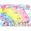 Lil Pickle Girls Rainbow Invitation, Fill-in Style, 8 Pack