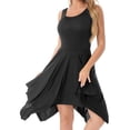thumbnail image 4 of YiZYiF Womens Asymmetrical Mesh Ballet Dance Maxi Dress with Built-In Leotard Ballerina Lyrical Dance Costume Black-B XL, 4 of 7