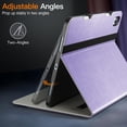 thumbnail image 4 of JETech Case for iPad Air 11-Inch M3/M2 (2025/2024), iPad Air 5/4 (10.9-Inch, 2022/2020 Model, 5th/4th), PU Leather Business Folio Protective Tablet Cover Pocket, Multi-Angle Viewing (Purple), 4 of 6