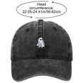 thumbnail image 2 of Byfri Black Halloween Ghost Embroidered Baseball Hat 56-62cm Adjustable Washed Cotton Dad Cap, 2 of 7
