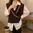 thumbnail image 2 of [BRAND FACTORY PRICE!]Sweater Vest for Women V Neck Sleeveless Top Pullover Knitwear Top Loose Fit Women's Clothing, 2 of 10
