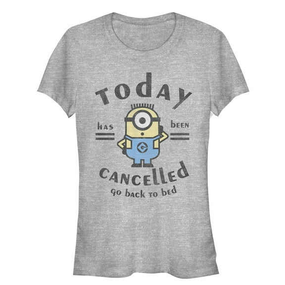 Junior's Despicable Me Minion Today Cancelled Graphic Tee Athletic Heather Large