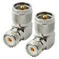 thumbnail image 3 of Conector UHF macho a hembra en ángulo recto, SO239 a PL259, conector UHF en forma de L, adaptador de cable coaxial de 90 grados, paquete de 2, 3 of 5