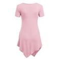 thumbnail image 3 of Made by Johnny Women's V-Neck Asymmetrical Tunic Top S PINK, 3 of 6