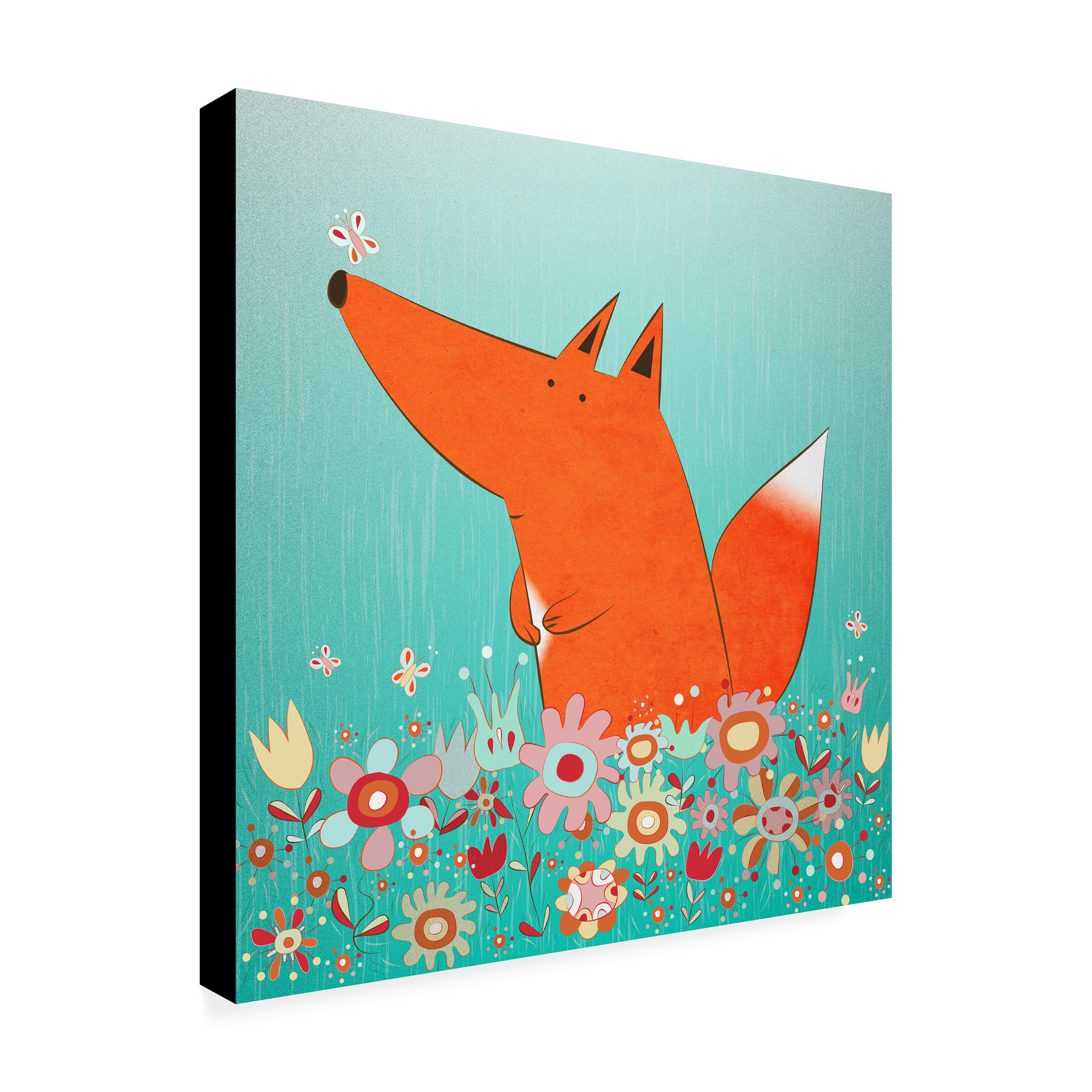 Carla Martell 'Fox in Flowers' Canvas Art