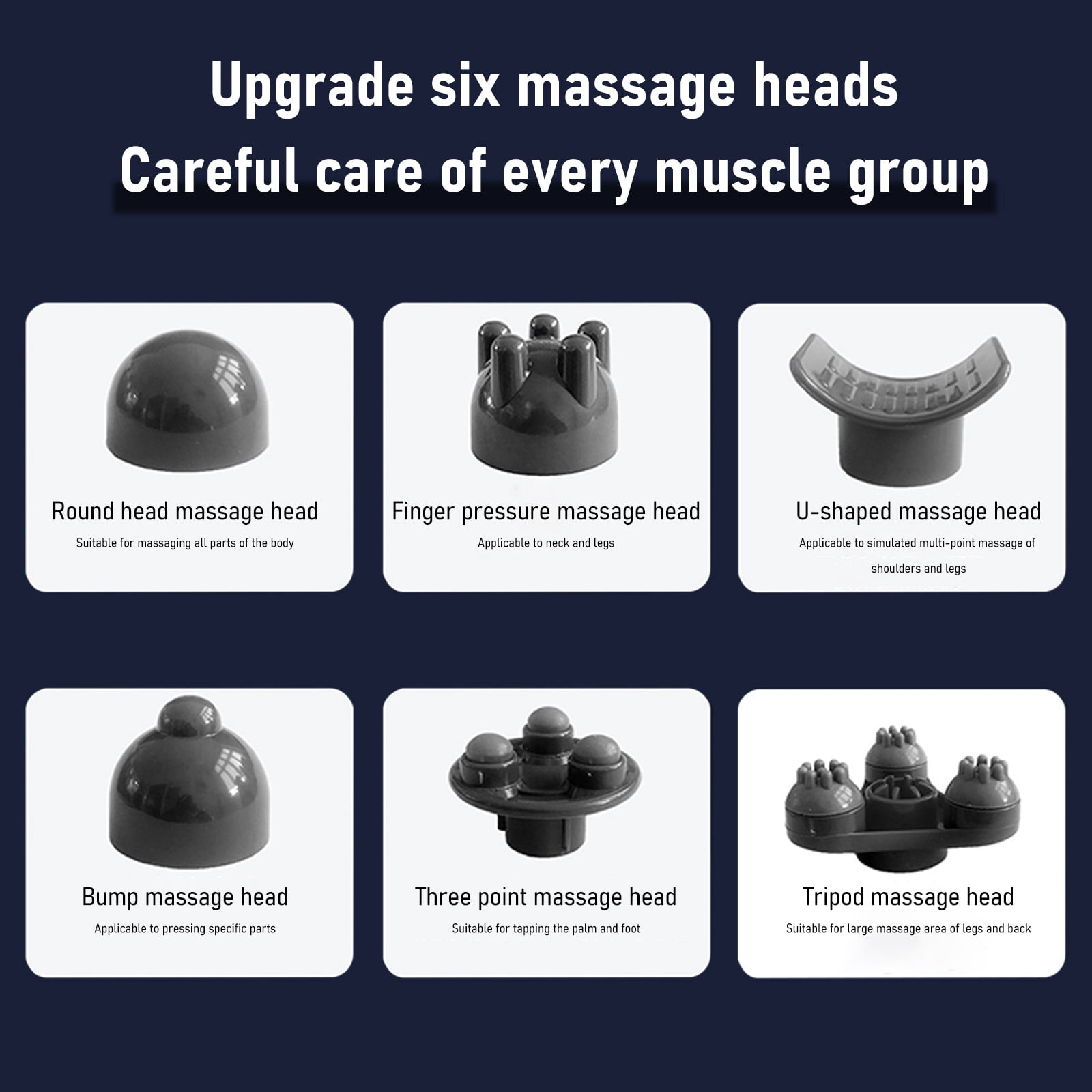 Gnmfd Handheld Percussion Massage Gun 6 Speed Deep Tissue Massager for Back Neck Shoulders Legs, Muscle Relief Therapy Stick with 6 Heads Rechargeable Electric Massager for Home Gym Use