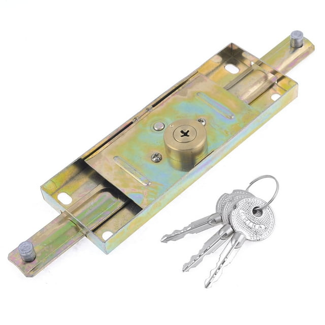 Unique Bargains Warehouse Store Rolling Shutter Door Gold Tone Locks 23cm Long w 3 Vertical Keys