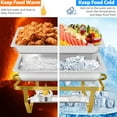 thumbnail image 4 of EVGTTI 9 Pack 8QT Gold Chafing Dish Buffet Set, High Grade Stainless Steel Chafing Dish with Foldable Frame for Parties, Events, 4 of 6