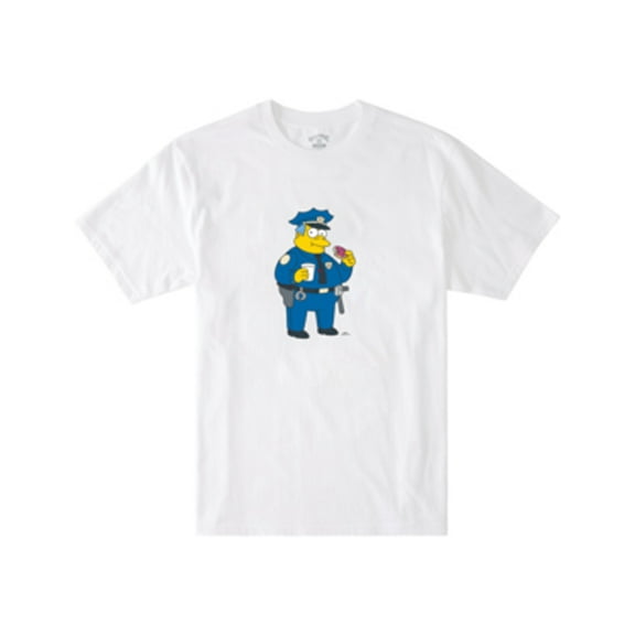 Simpsons Wiggum Donut Short Sleeve T-Shirt [White]