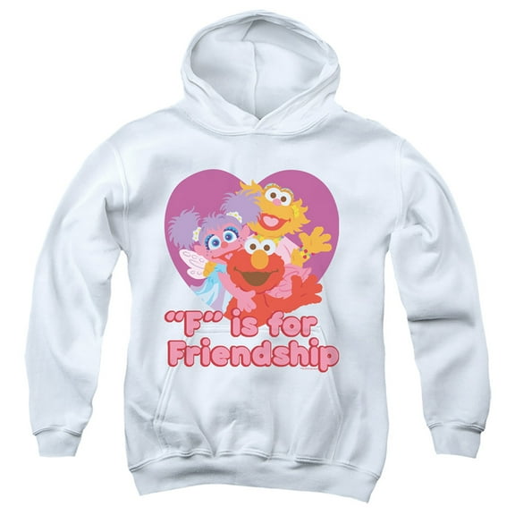 Sesame Street Friendship Youth Pullover Hoodie Sweatshirt White