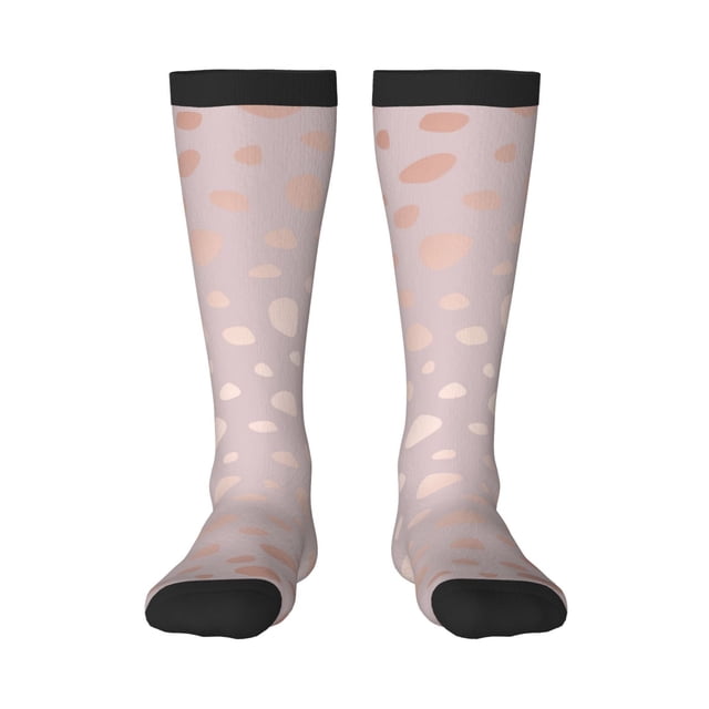 Balery Rose Gold Abstract Spots 1 Calcetines novedosos Calcetines deportivos Calcetines hasta la rodilla Calcetines de algodón Calcetines originales y geniales