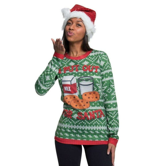 I Put Out for Santa Long Sleeve Ugly Christmas Tee