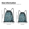 thumbnail image 2 of Saiise Blue Color Cactus Pattern Sports Drawstring Backpack - String Swim Gym Bag with Wet Proof Pocket for Women&Men-Small, 2 of 6