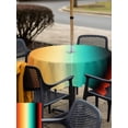 thumbnail image 5 of Outdoor Tablecloth with Umbrella Hole for Patio/Picnic/Party/Camping, Colorful Ombre Waterproof Table Cloth Square Cover Washable, Abstract Modern Art Aesthetics (54"x 54"), 5 of 8