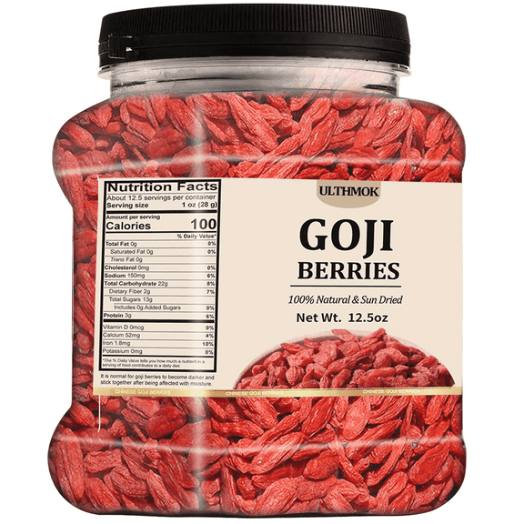 ULTHMOK Dried Goji Berries 12.5Oz/354g,Selected Goji Berry.100% Natural & No Additives for Tea