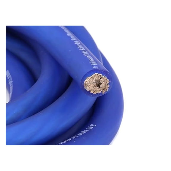 Kolossus Flex Kable OFC 0 Gauge Power Wire Copper Cable Blue (10 ft) 1/0 AWG
