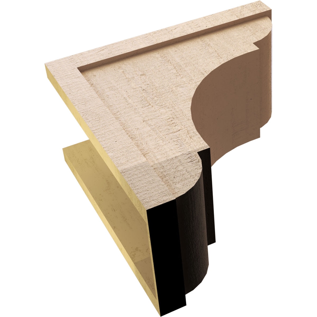 11"W x 22"D x 22"H Classic Bryant Rough Cedar Woodgrain TimberThane Corbel, Primed Tan