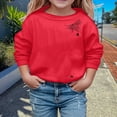 thumbnail image 2 of Gunia Kids Boy Girl Halloween Sweatshirts Long Sleeve Soft Sweatshirt Graphic Cute Round Neck Pullovers Top Clothes Fall Red 9-10 Years, 2 of 4