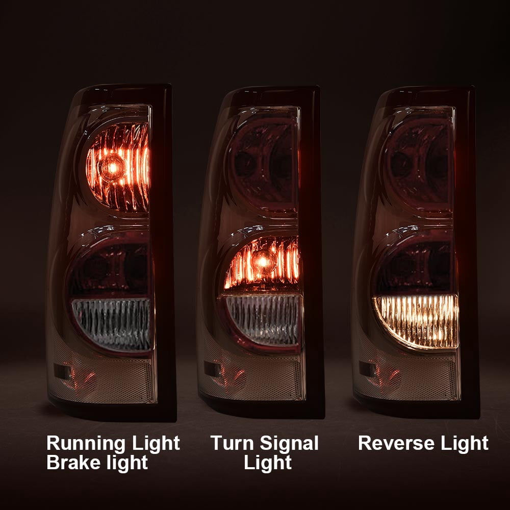 PIT66 Tail Lights Fit for 2003 2004 2005 2006 Chevy Silverado Pickup Driver and Passenger Side Clear Lens