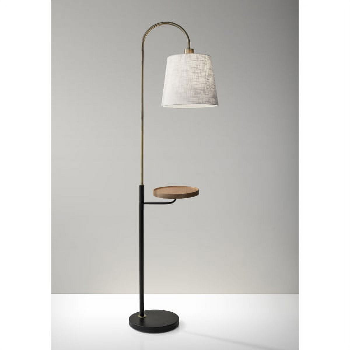 Adesso Home Tech Savvy 65 in 1-Light Floor Lamps With Table, Gold/Black