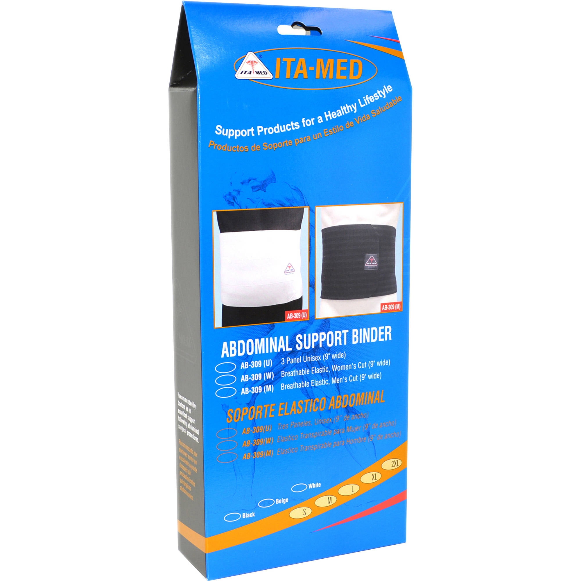 Ita-Med Medium Support Abdominal Binder, Slimming Tummy Shaper, for Men: AB-309