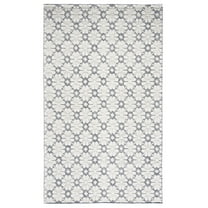 SAFAVIEH Vermont Orval Geometric Floral Wool Area Rug, Ivory/Blue, 6' x 9'