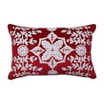 thumbnail image 2 of Pillow Perfect 628332 Snowflakes and Berries Lumbar Pillow - Red, 2 of 4