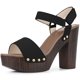 thumbnail image 1 of De mujer Plataforma Tacón Negro Tacones gruesos Sandalias 42, 1 of 6