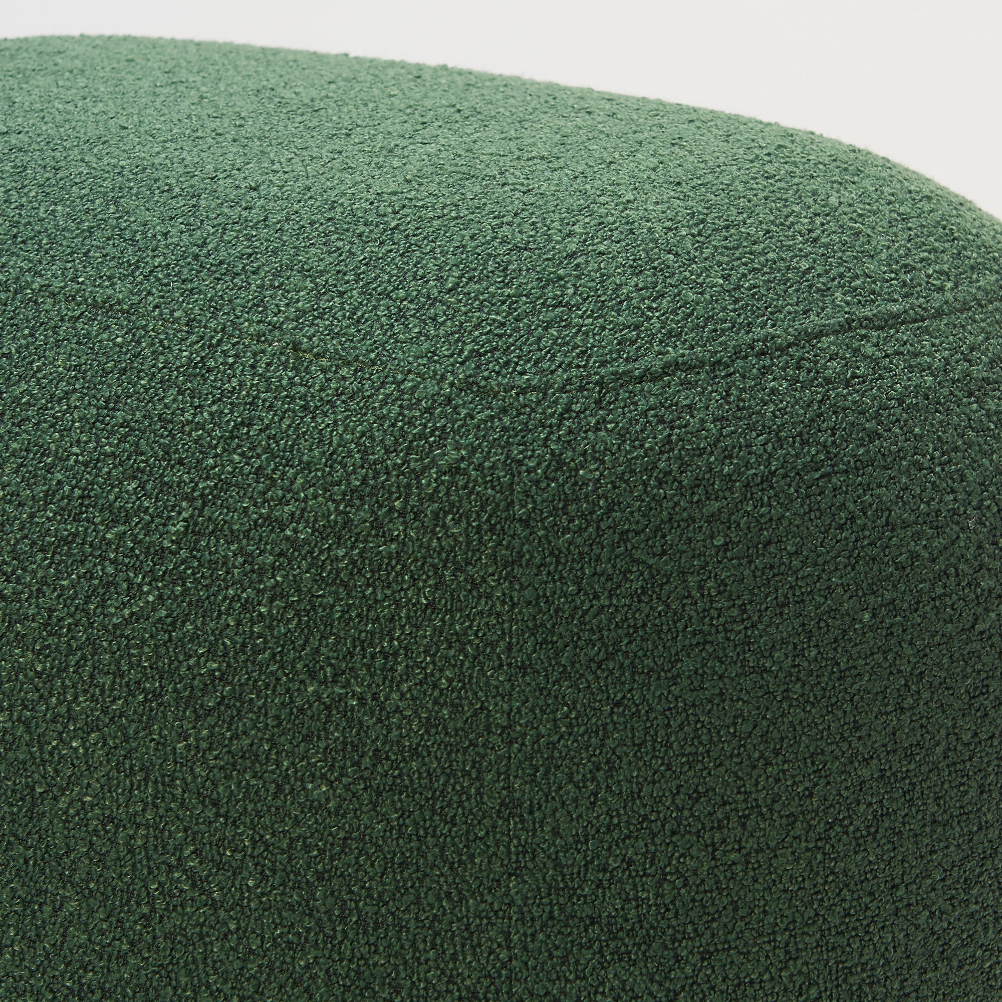 Round Boucle Upholstered Ottoman Chair, Footstool with Soft Padded Seat, Fully Assembled Modern Sofa Couch Footrest, Extra Seating for Bedroom Entryway, Green(18.5" D x 23" W x 16.5" H)